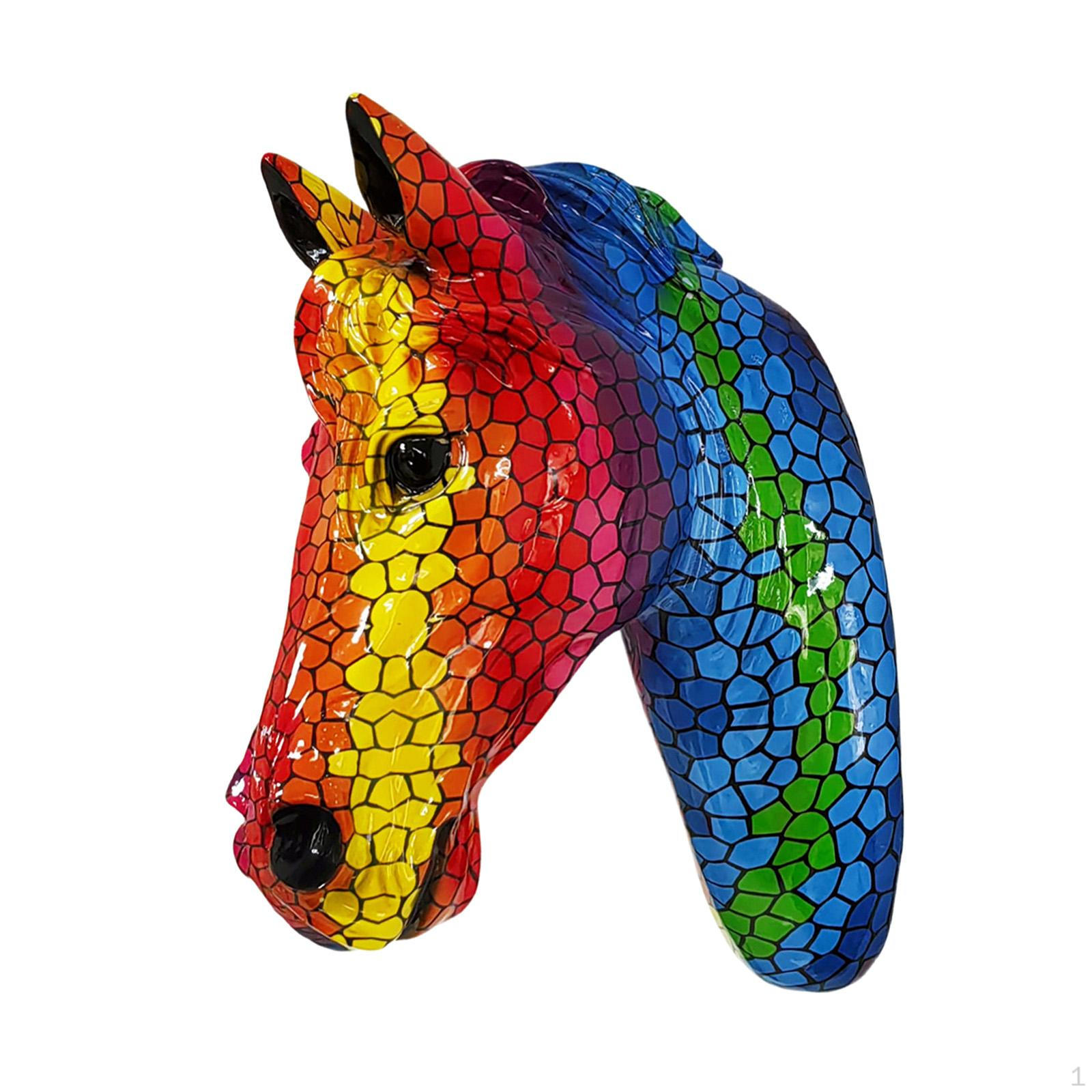 

Голова лошади, настенная скульптура, фигурка животного, современный художественный орнамент из смолы, подвесное искусство для Style C