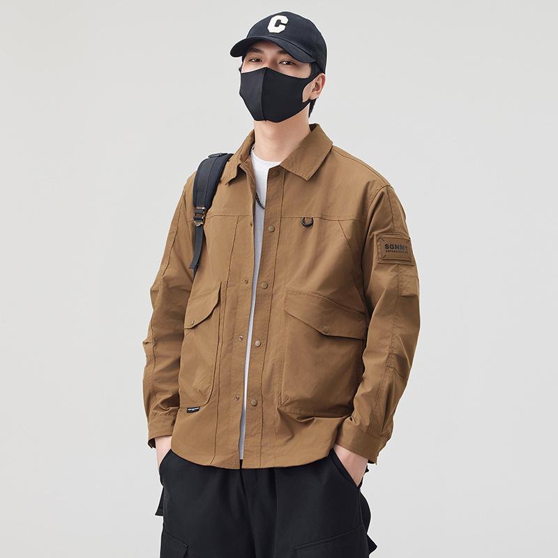 

Американское пальто Мужское Новое Весенне-осеннее Модное Брендовое Рабочее Хулиганское Красивое Пальто Мальчики Лацкан Молодежное Пальто 5XL (recommended weight 195-107.5 kg) темно-коричневого