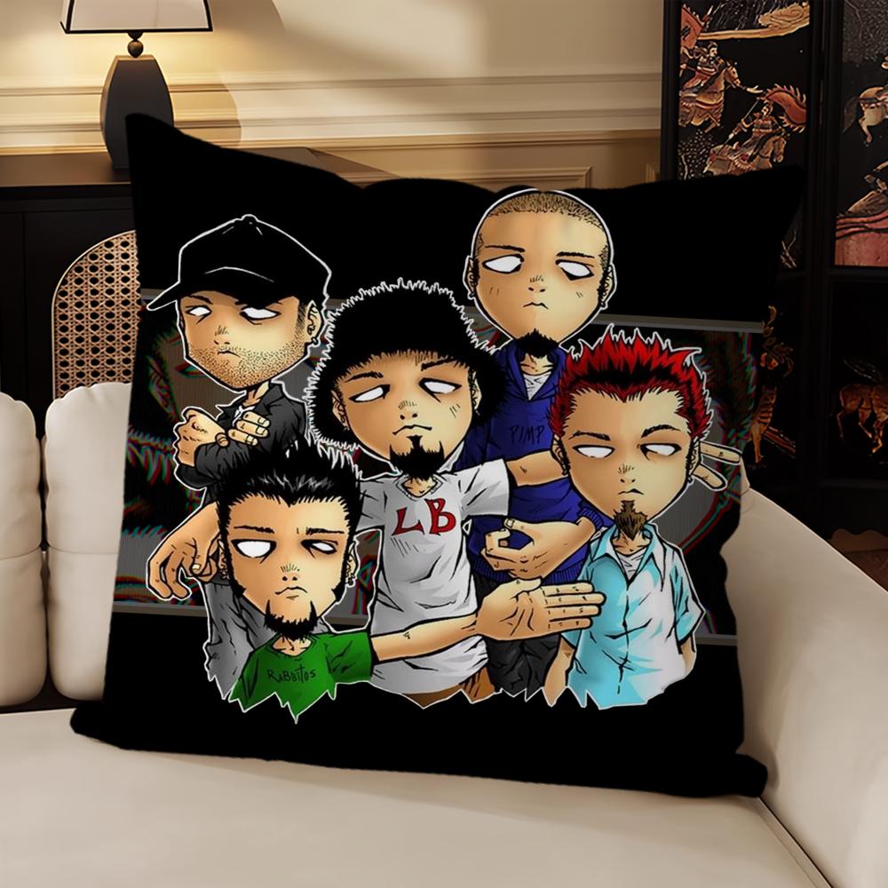 Rock Band Limp Bizkit Music Pillow Case Sofa Living Room Bedroom Headboard Backrest Cushion Square Cushion Nap Time