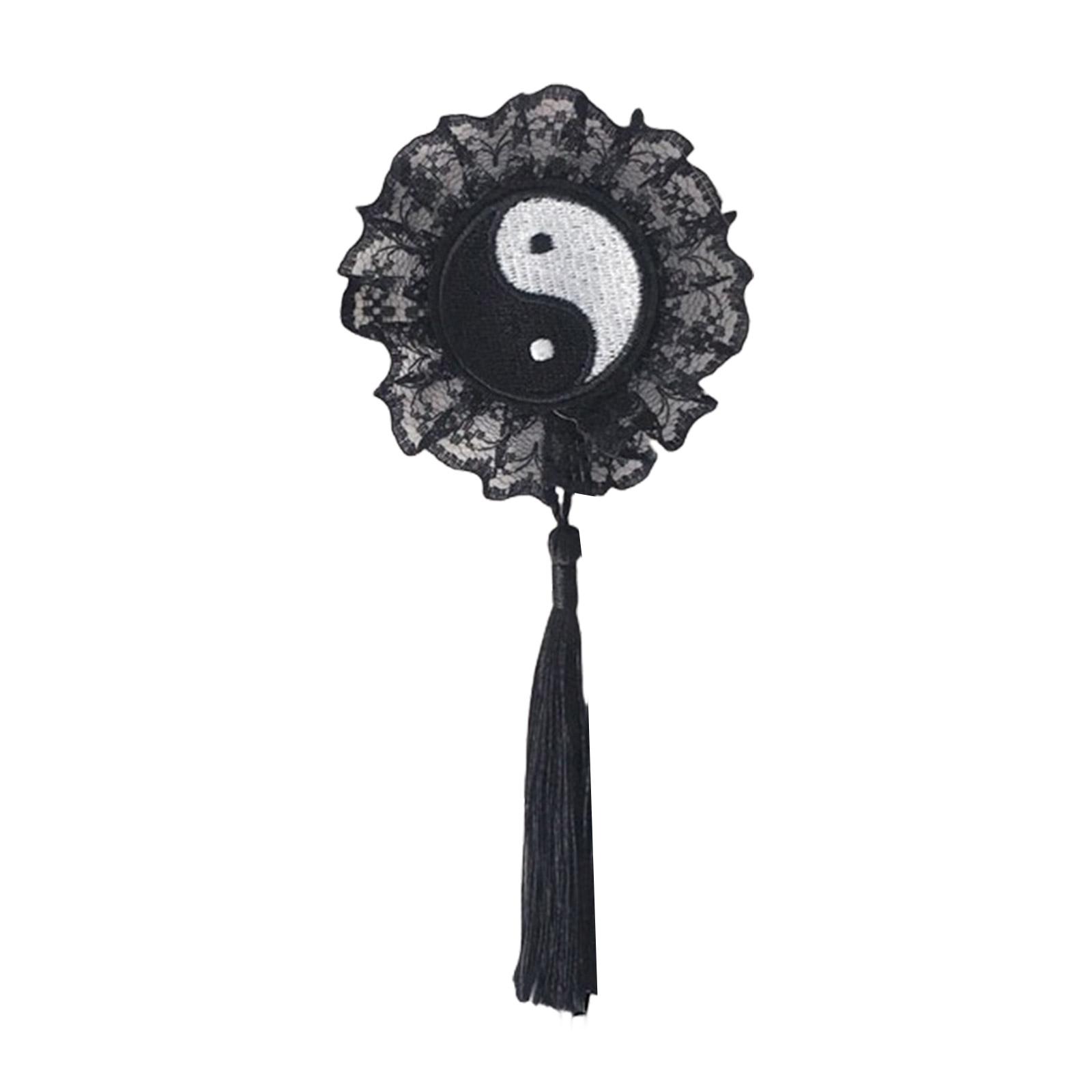 

Lace Taichi Bagua Hair Clip for Women Festival Theme Side Clip Hair Barrette for Chinese Culture Event Hair Ornament