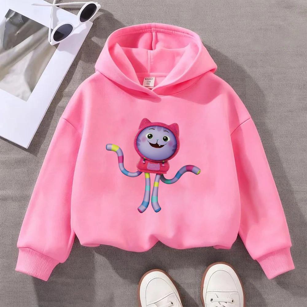 Hoodies Sweatshirts Kids Unisex Cute Cartoon Cat Pattern Children's Sweatshirt Long Sleeve Hooded Jumper Fashion Casual Top