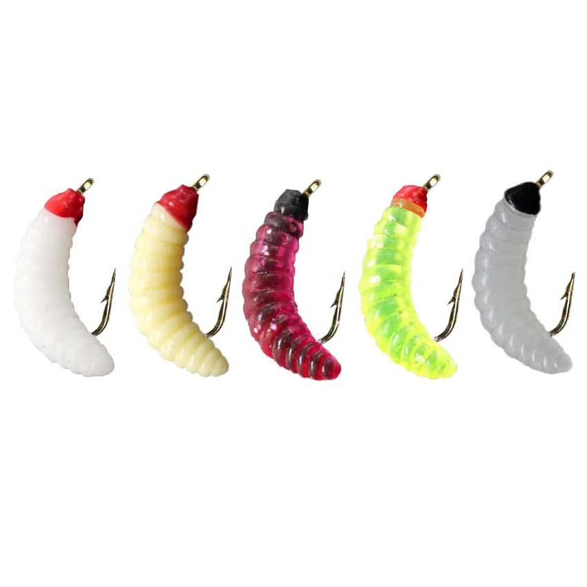 1Pcs #10 Brass Bead Head Fast Sinking Nymph Maggots Bug Worm Flies Trout Fly Fishing Lure Bait