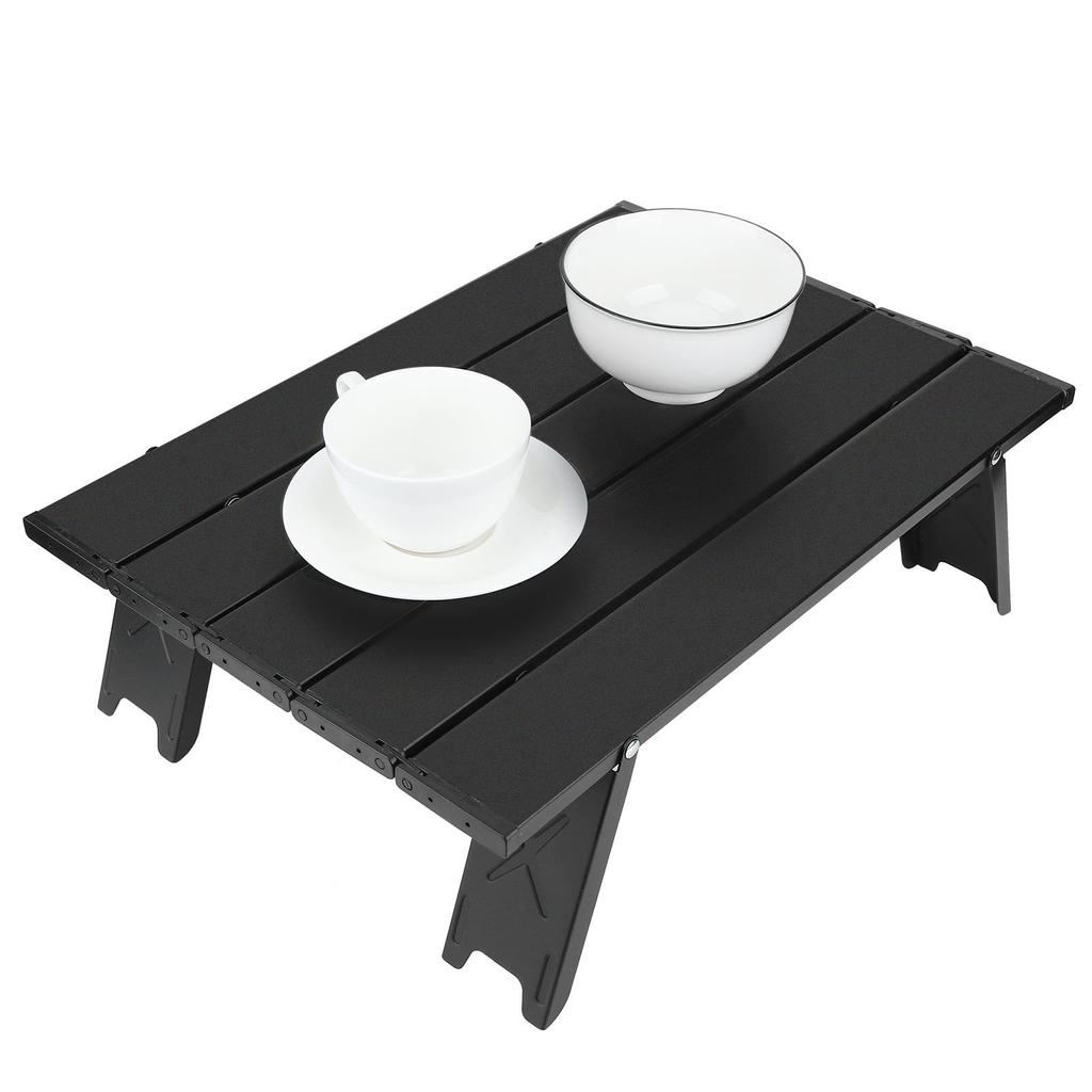 Mini Draagbare Aluminiumlegering Opvouwbare Tafel Outdoor Kamperen BBQ Picknicktafel Zwart