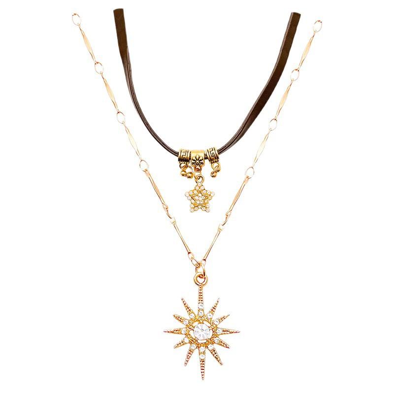 Collana Maglione Impilato Boemo Maillard da Donna Marrone Vintage Collana Chiave di Volta Accessori Premium