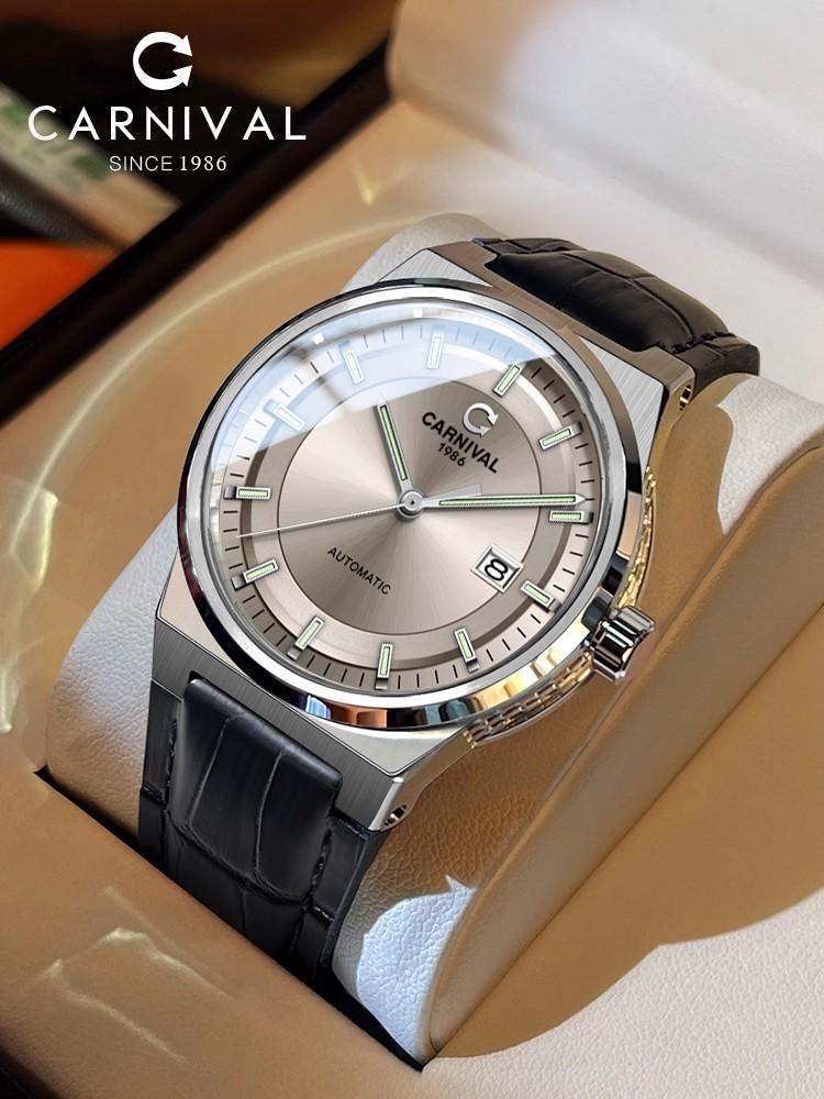 Reloj Carnival Brand Luxury Watches for Men Fashion Waterproof Sapphire Calendar Automatic Mechanical Wristwatches Montre Homme