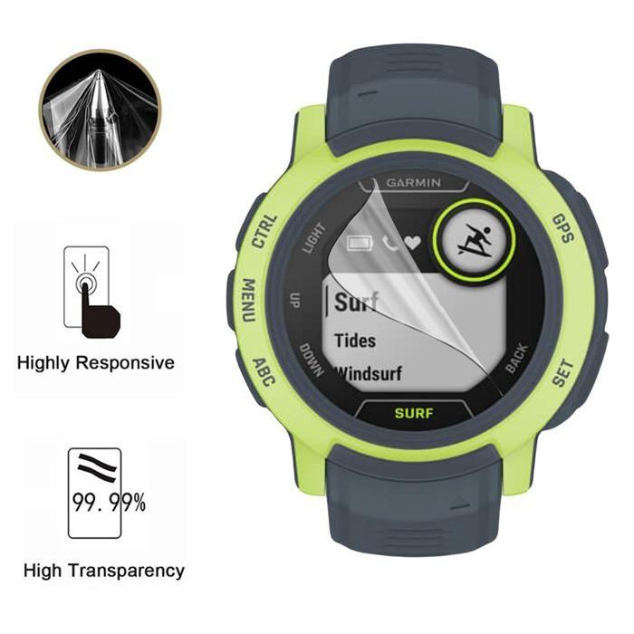 Protector de ecran pentru Garmin Instinct 2 Surf Edition - 45mm [Pachet 6] Folie de protecție din plastic rezistentă ultra-subțire Phonillico