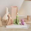 Candle Moulds Figurine Crafts Moulds Hand-making Tools Support Cheek Human Shaped Non-stick Silicone Material for DIY
