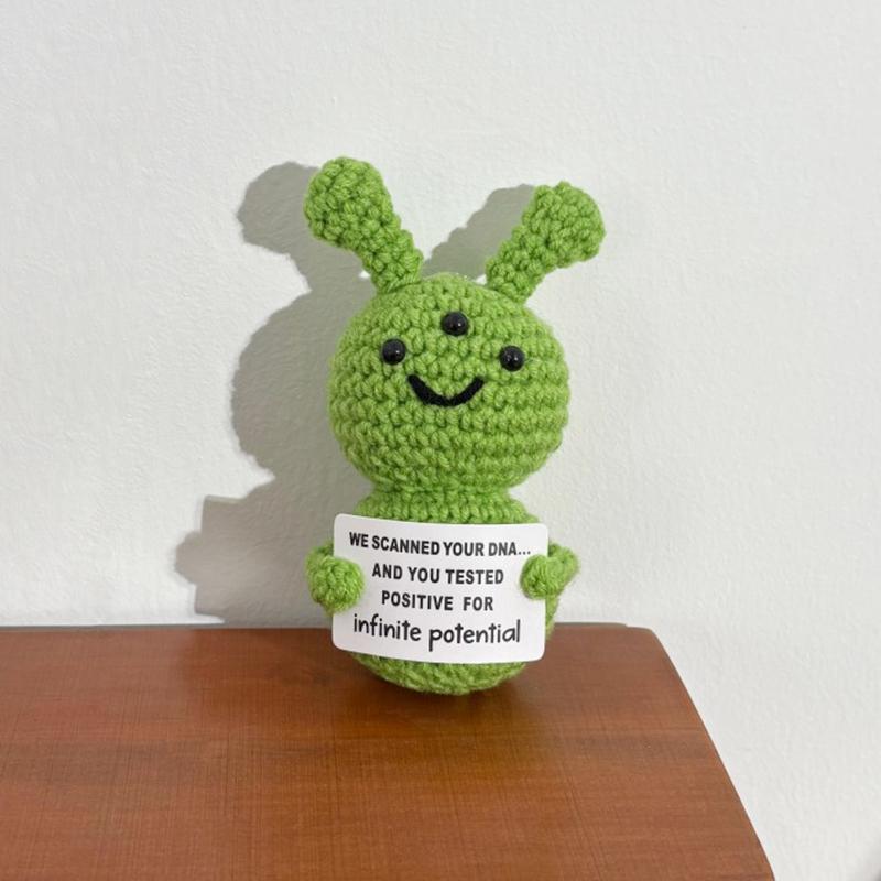 Crochet Pocket Hug Hand-woven Positive Energy Dolls Finished Alien Ornaments Knitted Crafts Desktop Miniature Mother's Day Gifts