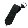 [KASSAI] One-touch Tie, Black, 10-second Attachment, Zip-type, Easy To Tie, No-tie Tie, for Formal Occasions (A (matte))