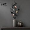 Halloween Artificial Branch Black Branches, Scary Eyeballs Picks with Bats Pine Bat And Eyeball Cones for Gothic Vase Filler, Floral