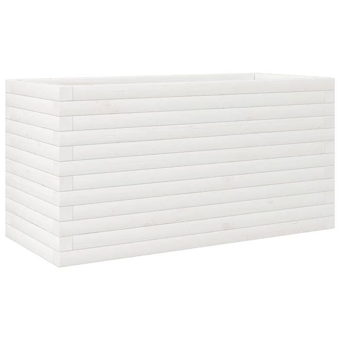 VidaXL Jardinière blanc 90x40x45,5 cm bois de pin massif, jardinière d'extérieur, bac à fleurs, boîte à plantes, jardinière 847269