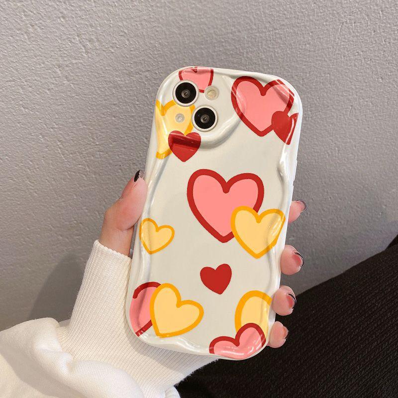 Applicable to Apple 17 mobile phone case Apple 16 cream pattern iPhone14promax/15 anti-drop 13 dirt-resistant 12