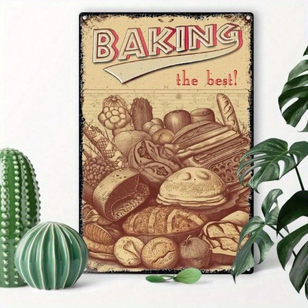 Vintage Metal Sign Bakery Cafe Kitchen Wall Decor 20x30cm Retro Industrial Art Plaque