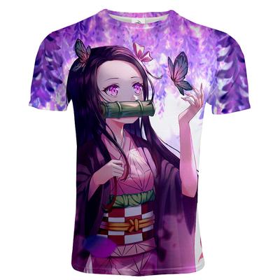 Madingi anime marškinėliai, vyriški/moteriški demonų žudikai Kimetsu No Yaiba 3D marginti marškinėliai, laisvalaikio marškinėliai