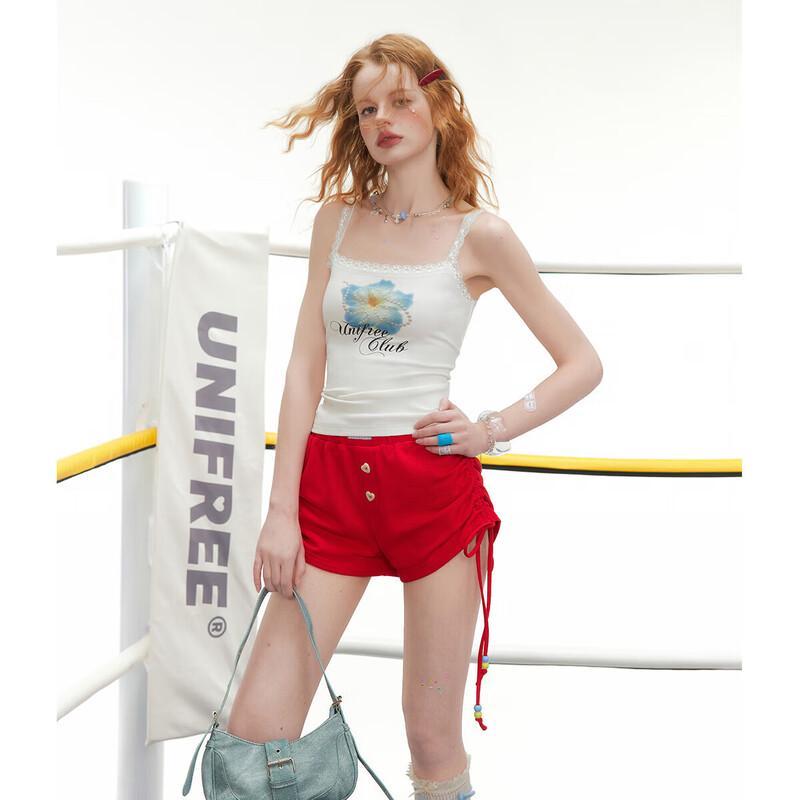 UNIFREE Women s Lace Trim Cami Top M