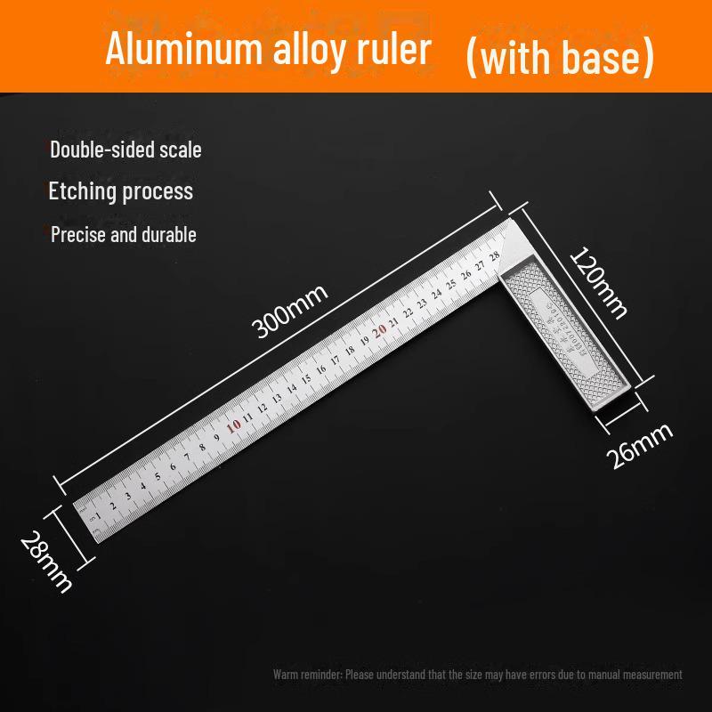 90° Aluminiumlegierung Edelstahl Winkelmesser - L-Form, Verdickt 300mm für Holzbearbeitung
