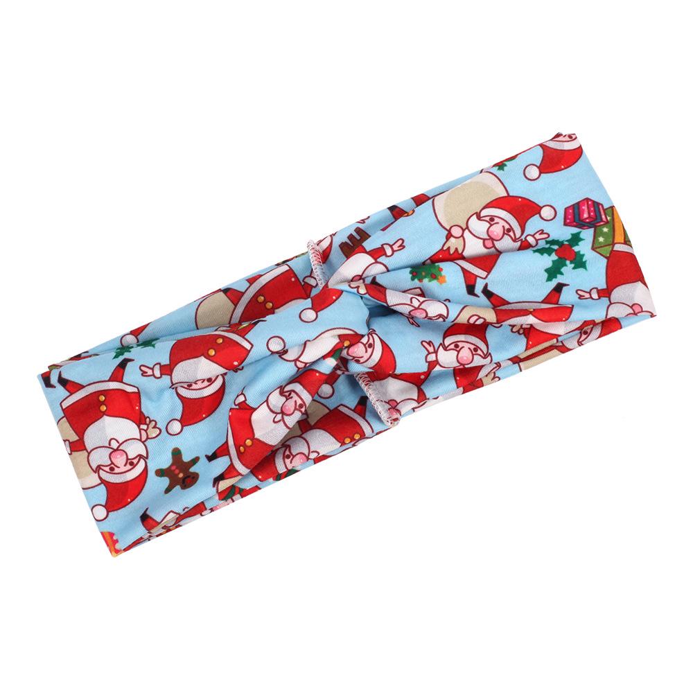 Elastisches Weihnachts-Stirnband mit Santa-, Glocken- und Rentier-Print