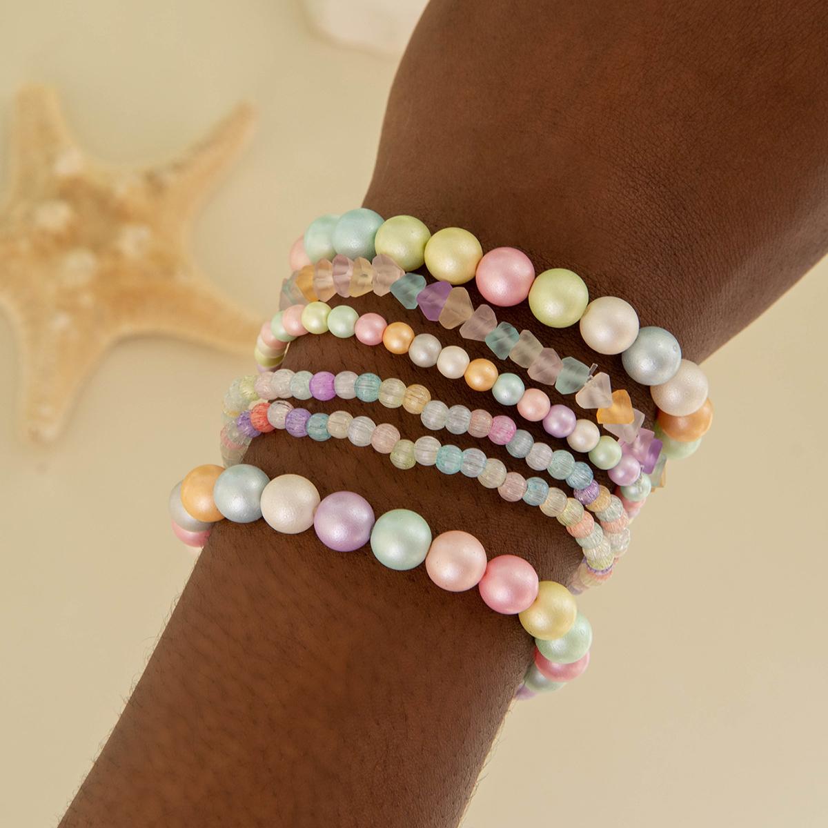 

Летний новый красочный браслет из бисера в стиле допамина, женские украшения, милый изысканный браслет конфетного цвета