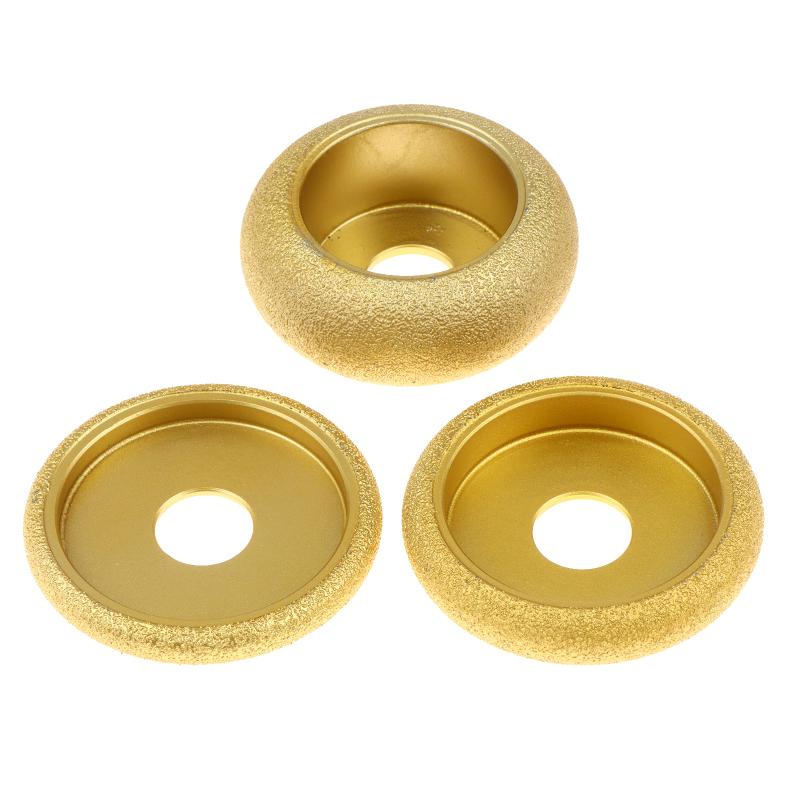 75Mm Stone Edging Wheel Grinding Wheel Roman Slotted Granite Marble Brazed Angle Edge Marble Grinding Edge Profile Grinding Disc