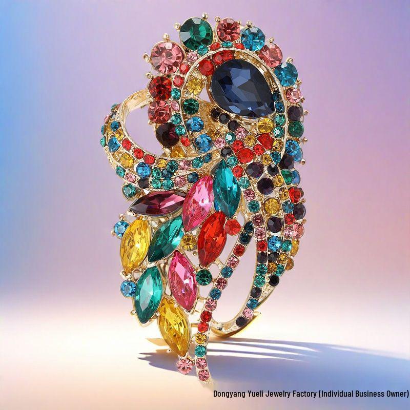 Koreanisch-Stil Funkelnde Kristall-Muschel Brosche Corsage für Damen Anzugmäntel