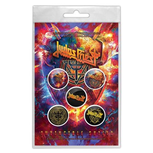 Judas Priest Invincible Shield Button Badge (Pack of 5)