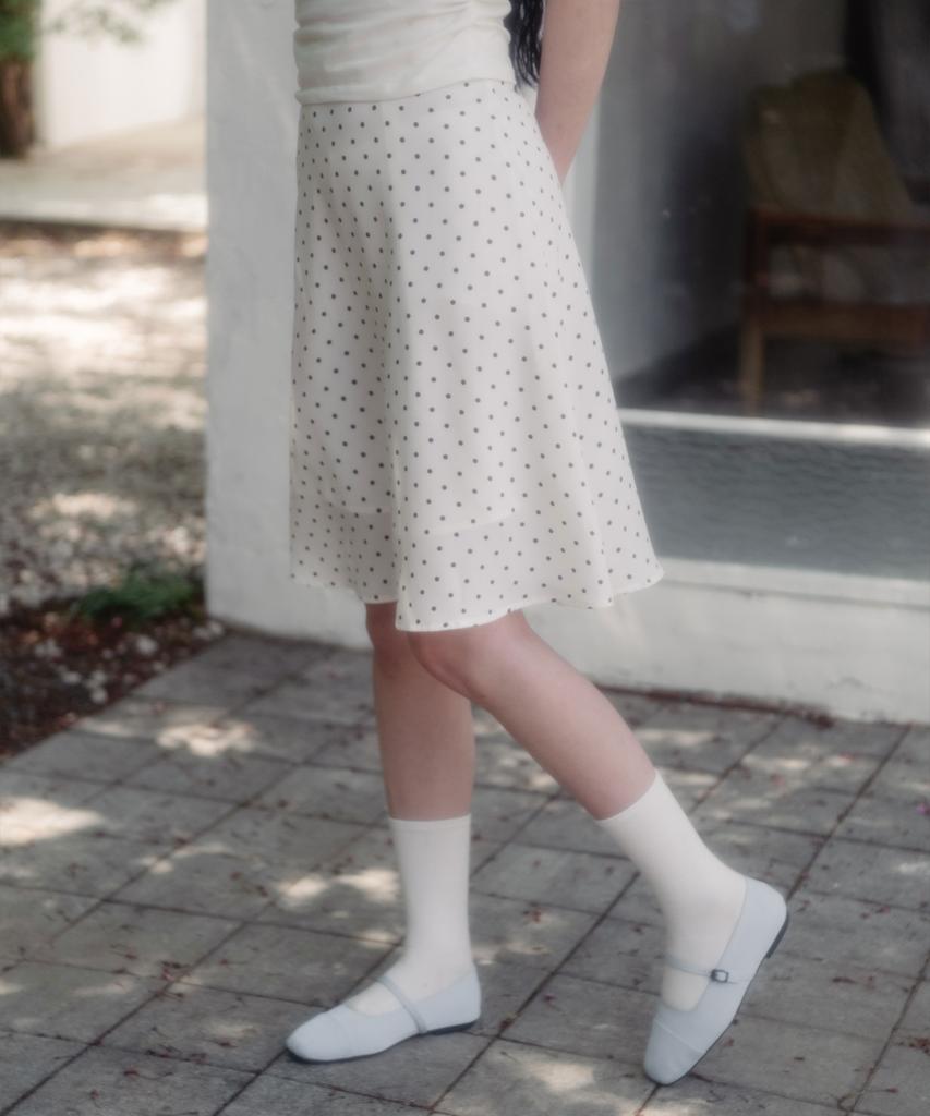 HIGH SCHOOL DISCO Dot Flare Midi Skirt