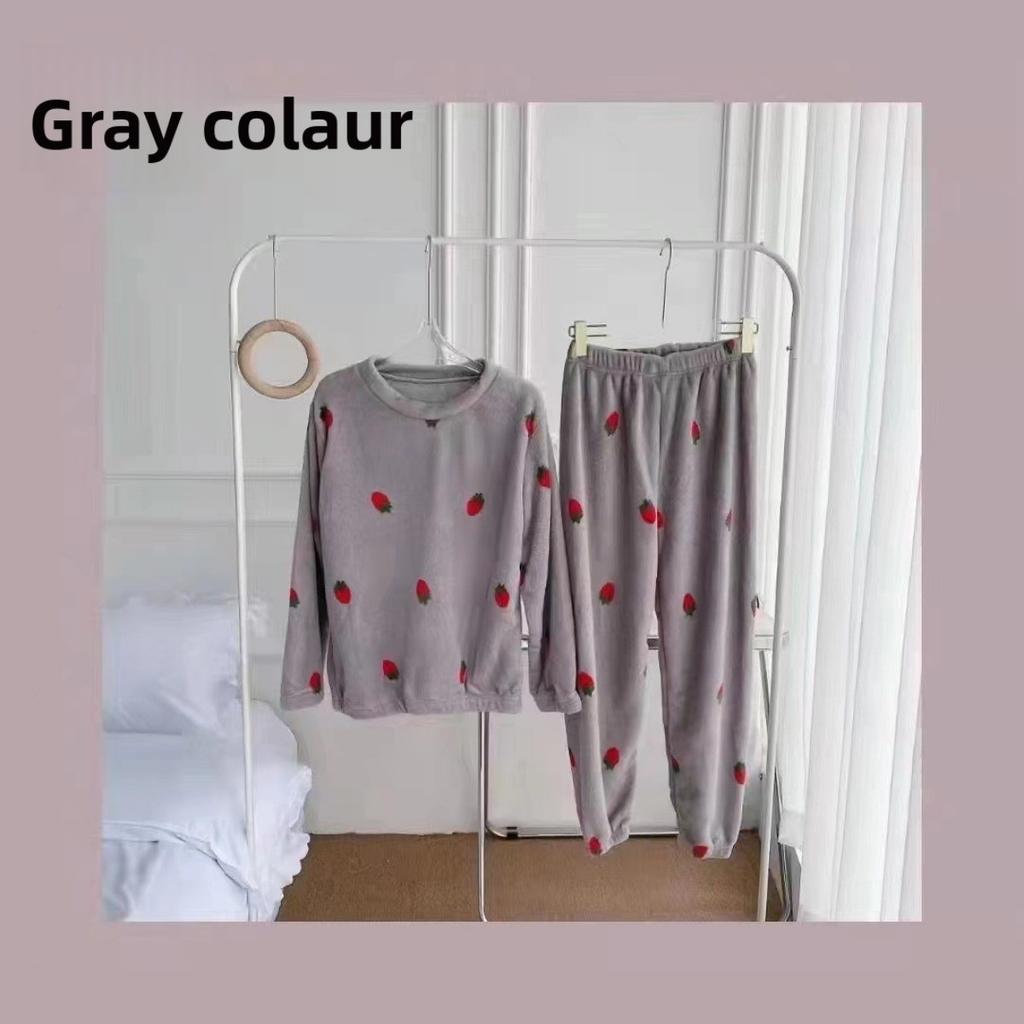 Autumn and Winter Coral Fleece Pajamas for Women, Thick and Warm Flannel Long Home Wear, Fashionable Plus Size Cardigan Set