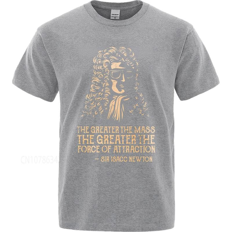 Oversized Summer Unisex T Shirt Isaac Newton Portrait With Quote Short Sleeve Relaxed Fit ONeck Tshirt Cotton Teeshirt