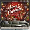 2D Flat Red Gold Christmas Ornament Backdrop for Winter Party Decoration