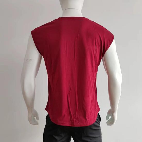 Men Summer T-shirt Sleeveless Solid Color Pullover Comfortable Breathable Daily Wear Casual Round Neck Men Summer Vest Men Clothes
