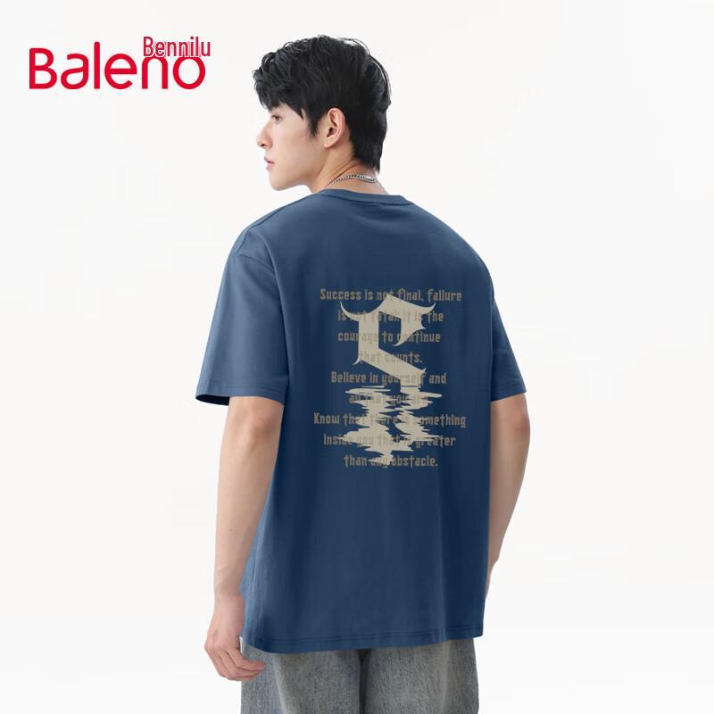 Baleno Men's American Style Heavyweight Pure Cotton Short-Sleeve T-shirt