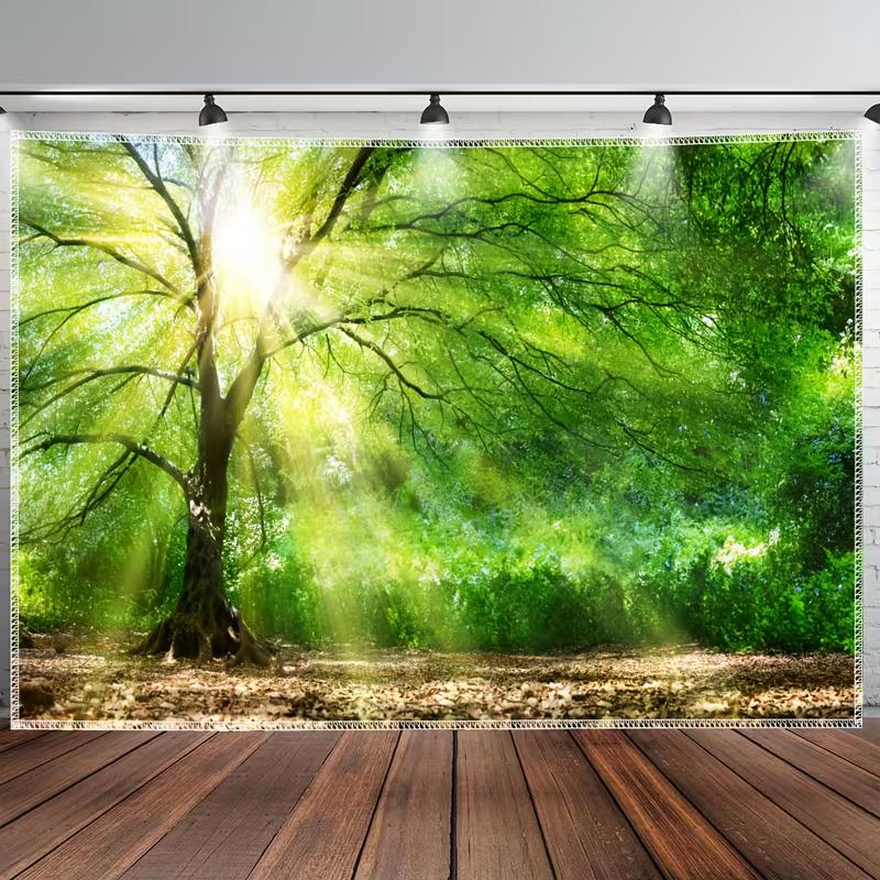 Enchanted Forest Tree Tapestry Sunshine Nature Landscape Wall Art for Home Aesthetic Decoration