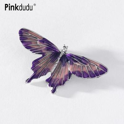 Korėjietiška senovinė purpurinė sagė su drugeliais moterims Unisex romantiška asmenybė 2 spalvų vabzdžių sagės segės Papuošalai PD1233