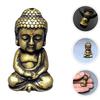 Compact Brass Buddha Sculpture Exquisite Vintage Decor for Desk Home Temple Flat Bottom Not Easy to Overturn Desktop Adornment