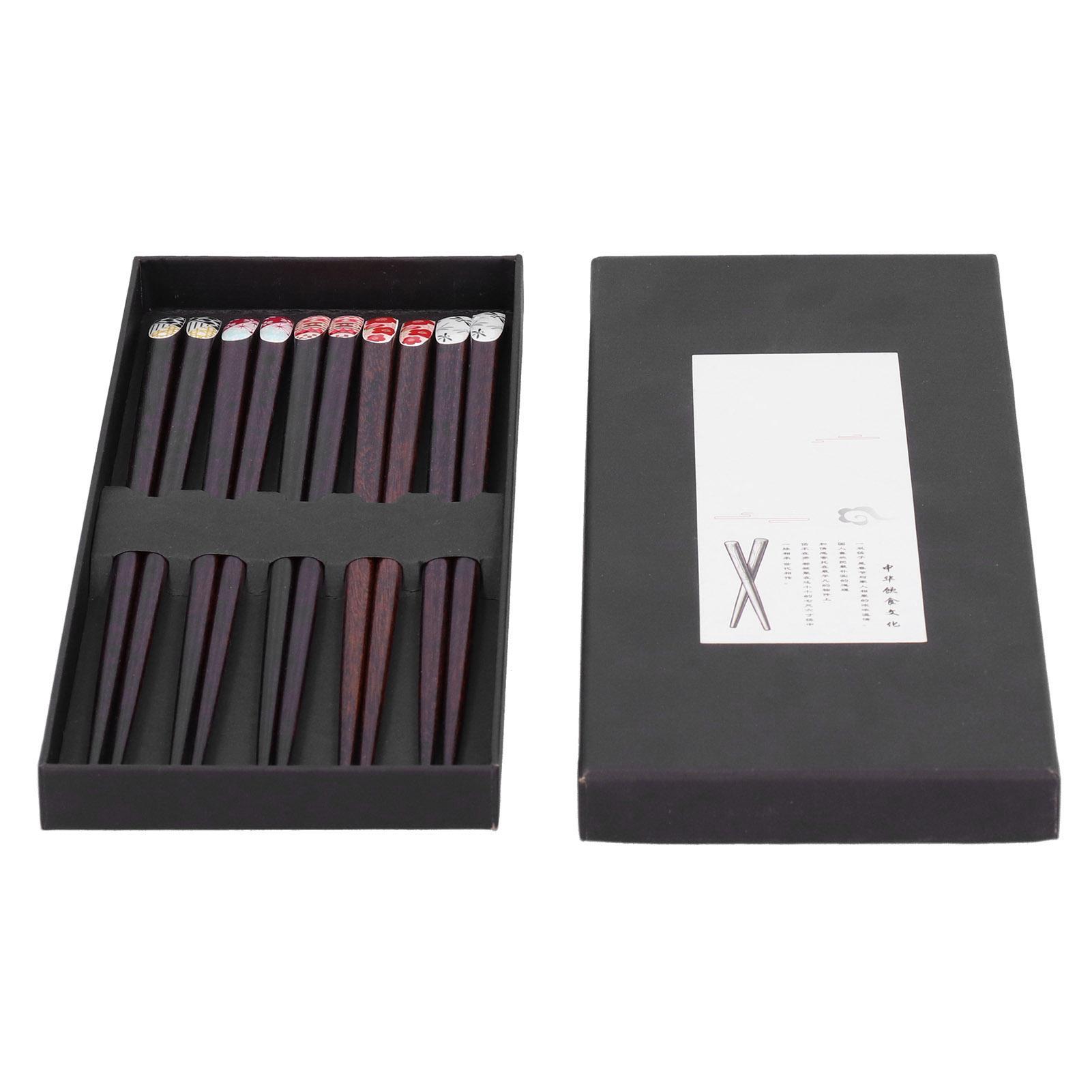 

5 Pair Wood Chopsticks Set Innovative Japanese Style Reusable Chopstick Housewarming Gift