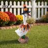 Halloween Porch Decor Costume 1 Set Goose Outfit, Lawn Festive Clothes with Pumpkin Spider Pointed Wear Hat, for 23 Inch Statue Outdoor Yard Display