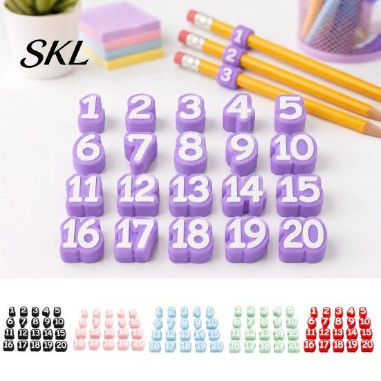 Numbered Pencil Caps for Students 20 Pcs 1-20 Toppers, Reusable Classroom Organization Labels Teacher Supplies Teachers, Tracking Markers Clip