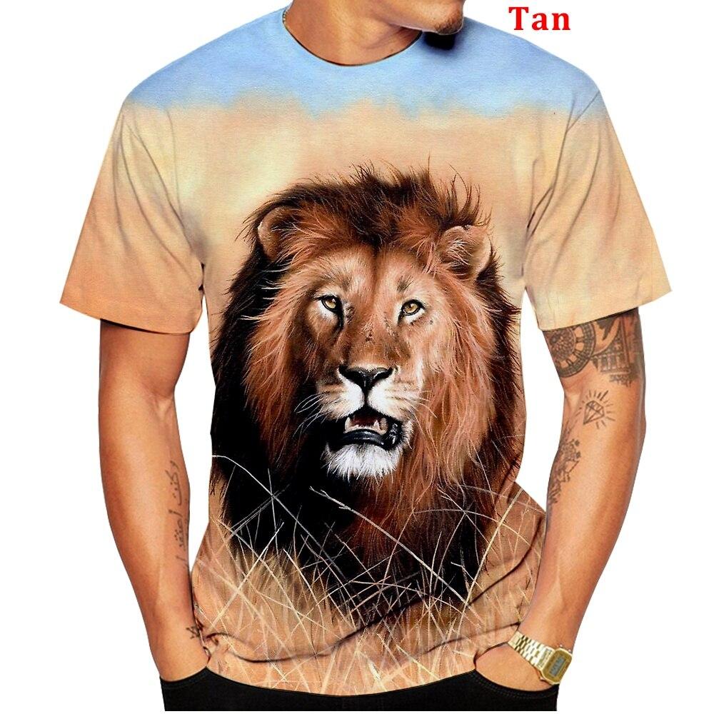 

Новая модная мужская футболка с 3d принтом льва, футболка с животным принтом, футболка с огненным львом, крутая мужская индивидуальная повседневная футболка унисекс с коротким рукавом XL зелёный