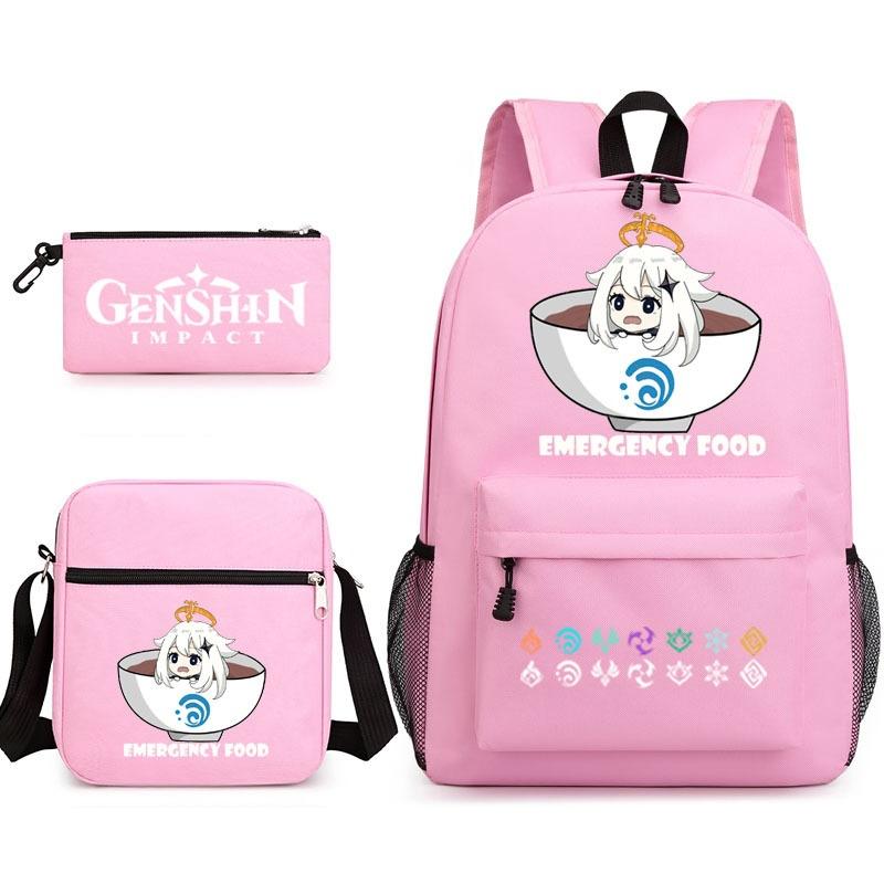 Genshinimpact Yuanshen School Bag Three-Piece Pencil Case Shoulder Bag Backpack