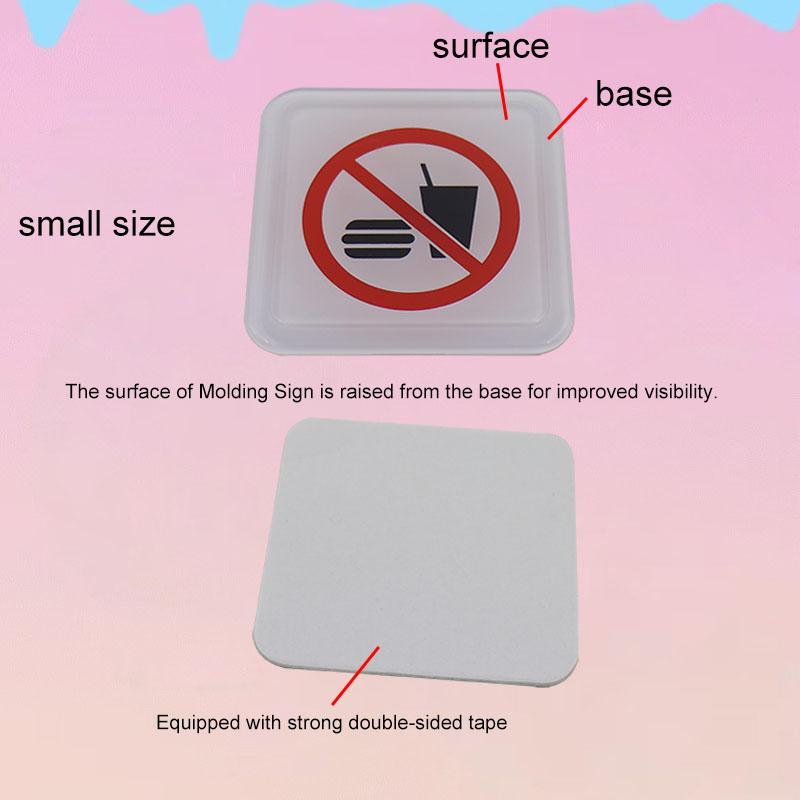 No Food Or Drink Allowed Signs Sticker Public Place Acrylic Wall Stickers Prohibition Badge Notice Store inside Warning Plaque