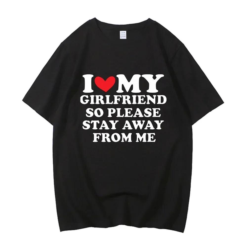 Romantische Geständnis-T-Shirts Ich liebe meine Freundin Aufdruck T-Shirt Herren Damen Lässig Rundhals Kurzarm Kleidung Ich liebe meinen Freund