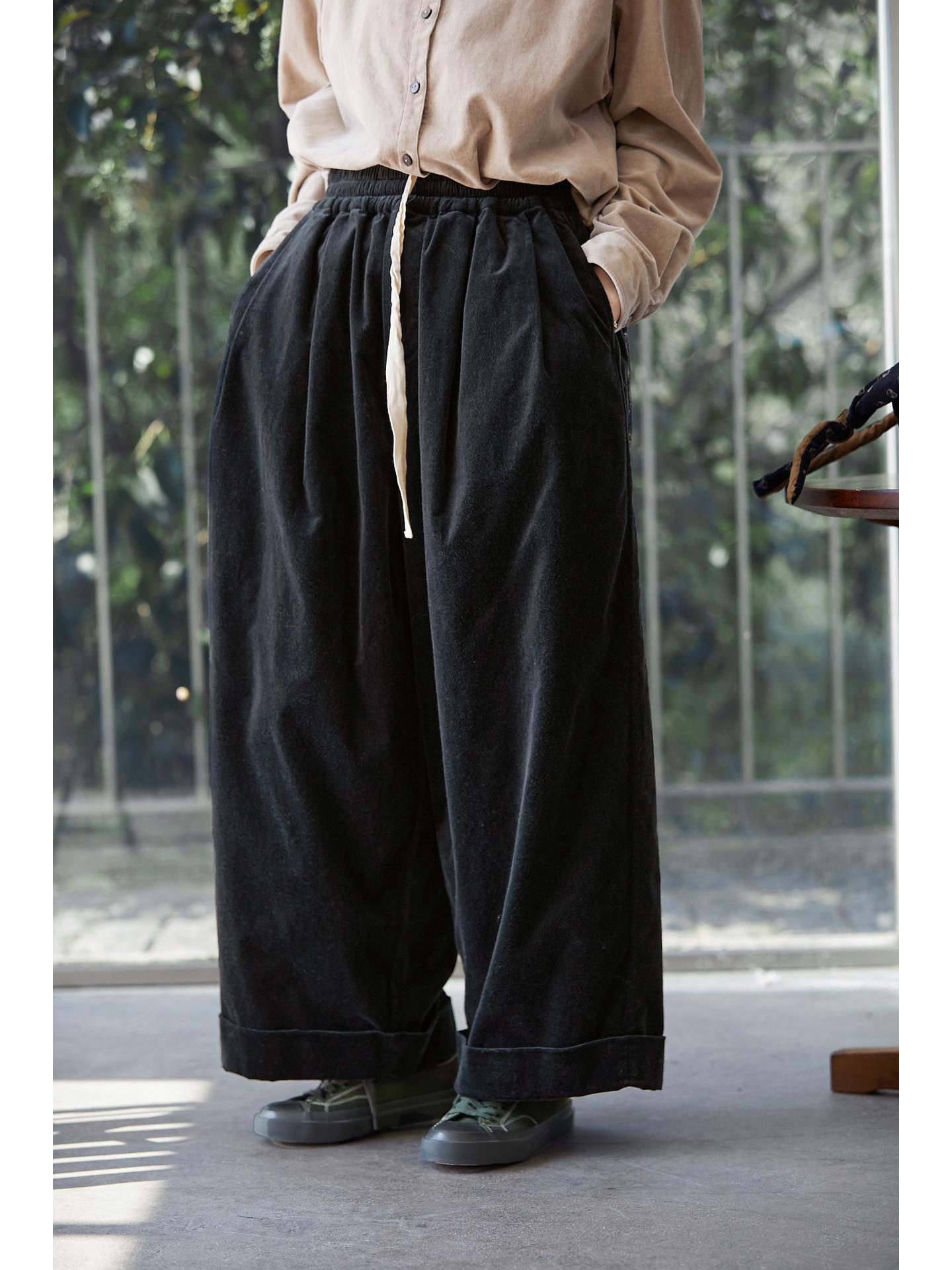 

Winter Retro Women s Casual Slimming Straight Leg Pants, Silent Blue M