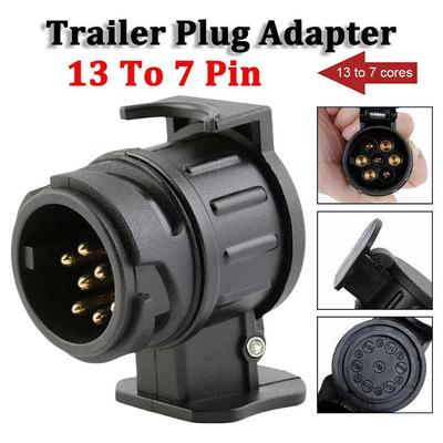 7 Pin To 13 Pin Plug Adapter Trailer Connector 12V Towbar Towing Waterproof Plugs Socket Adapter Car Truck Accessories