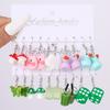 10 Pairs Cartoon Duck Dangle Earrings Set Cute Butterfly Heart Mushroom Animal Drop Earrings for Women Trendy Girl Kids Jewelry
