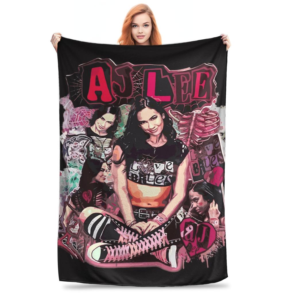 AJ Lee Wrestling Divas  Bedding Throws  Flannel Bedspread For Living Room Aesthetic Sofa Bed Cover