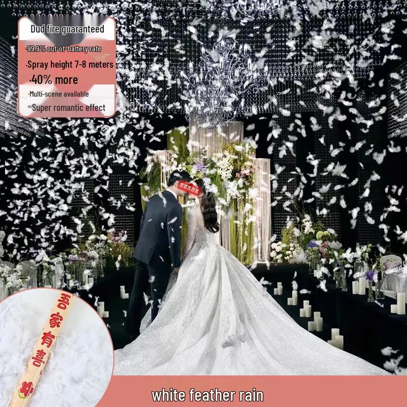 Свадебные пушки с конфетти Fumaiide Белое перо (3-Pack)