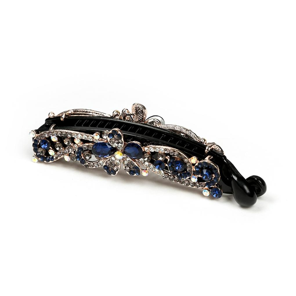 Женская банановая заколка для волос  Цветок Королевы  с клипсой из кубического циркония