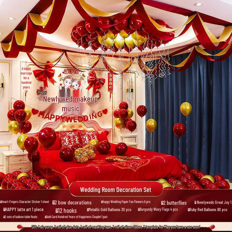 Complete Wedding Room Decoration Balloon Set - Bride & Groom Sections