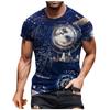 Men's Summer Casual 3D Printed Short Sleeve Round Neck Top T-shirt Blouse