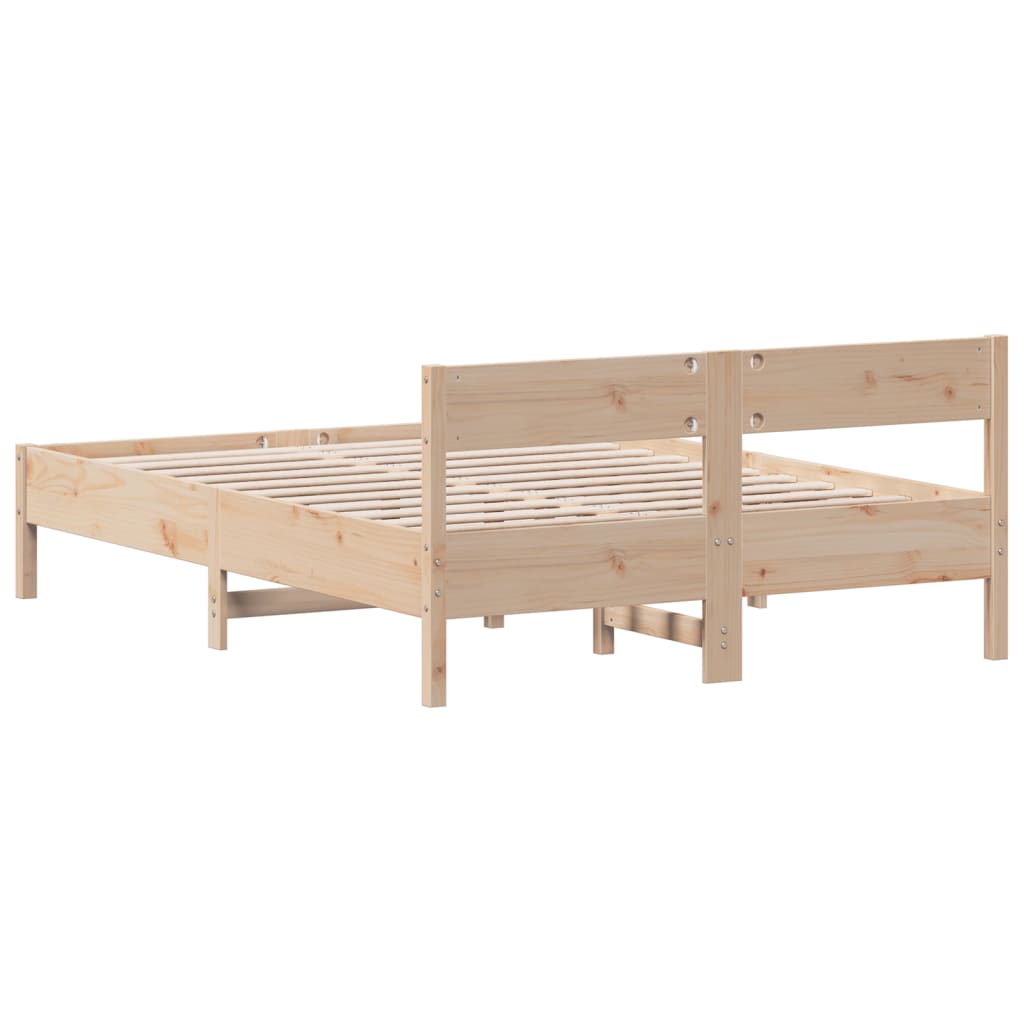 Vidaxl Bed Frame Without Mattress, 120X190 Cm, Solid Pine Wood
